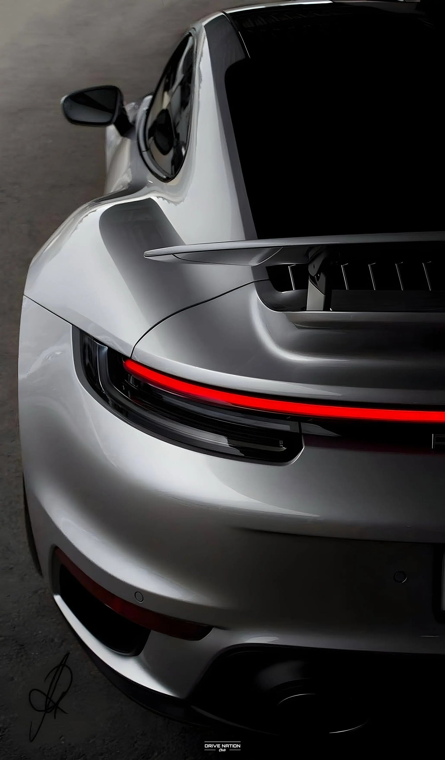 Porsche 911 NEON Poster (red LED) - Essentials series
