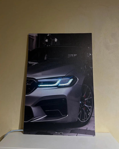 BMW m5 NEON Poster (white LED) - Essentials Series