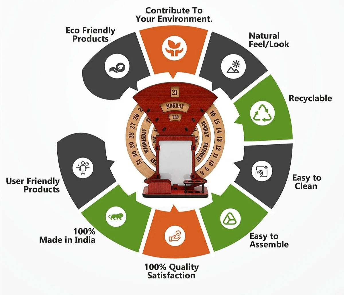 Eco-Friendly Round Calendar with Custom Photo Options | The Eco-Friendly Round Calendar | Perfect for Corporate Gifting