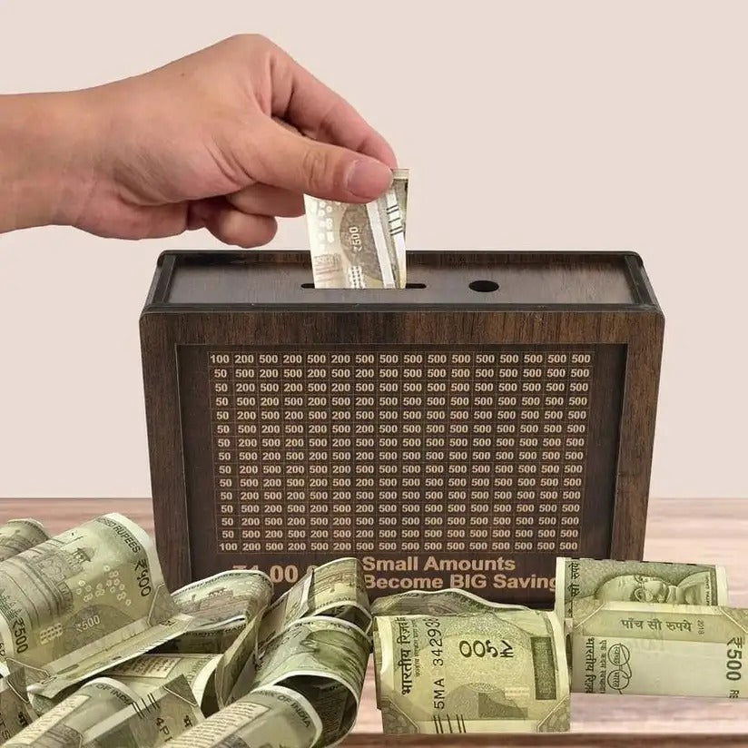 Unique MDF Piggy Bank with Custom Photo and Name